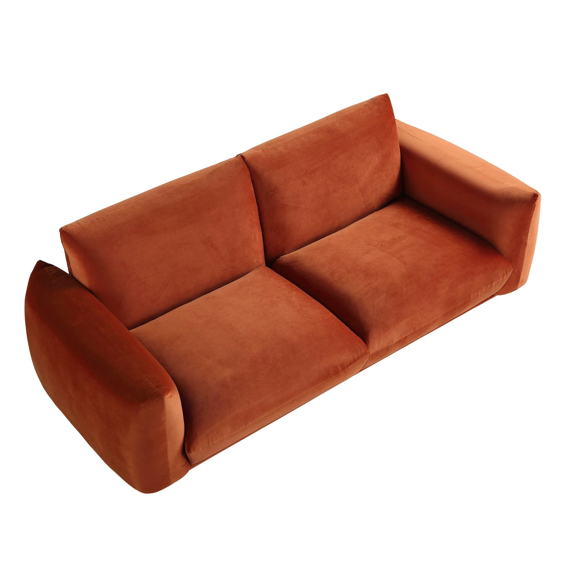 Three Seater Sofa, Rust Velvet