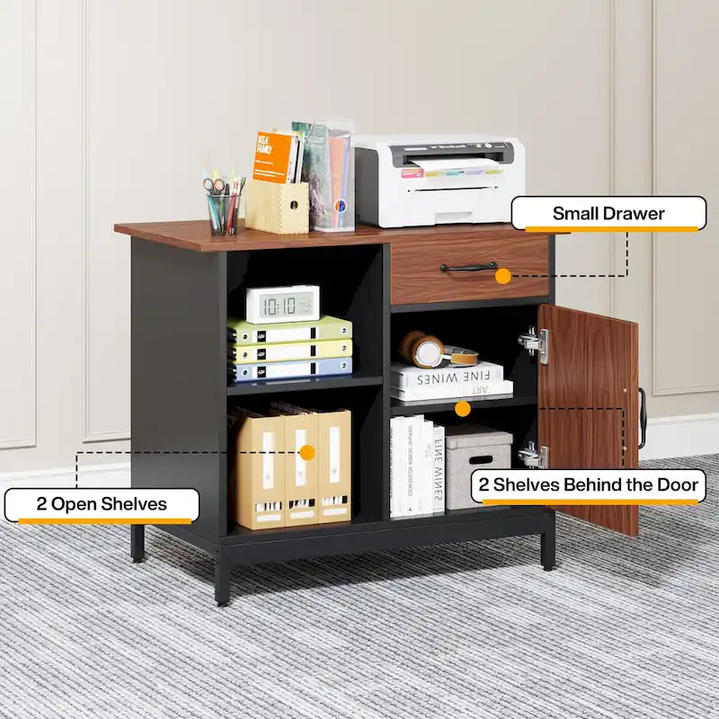 Large 63  L-Shaped Executive Office Desk with 31 File Cabinet