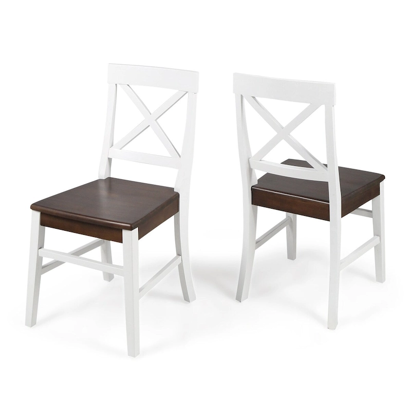 Roshan Farmhouse Acacia Wood Dining Chairs set of 2