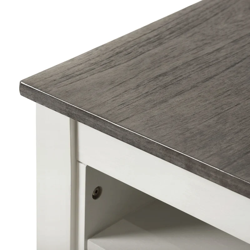 Furniture of America Vesper 3-Piece Counter Height Dining Set with Shelving