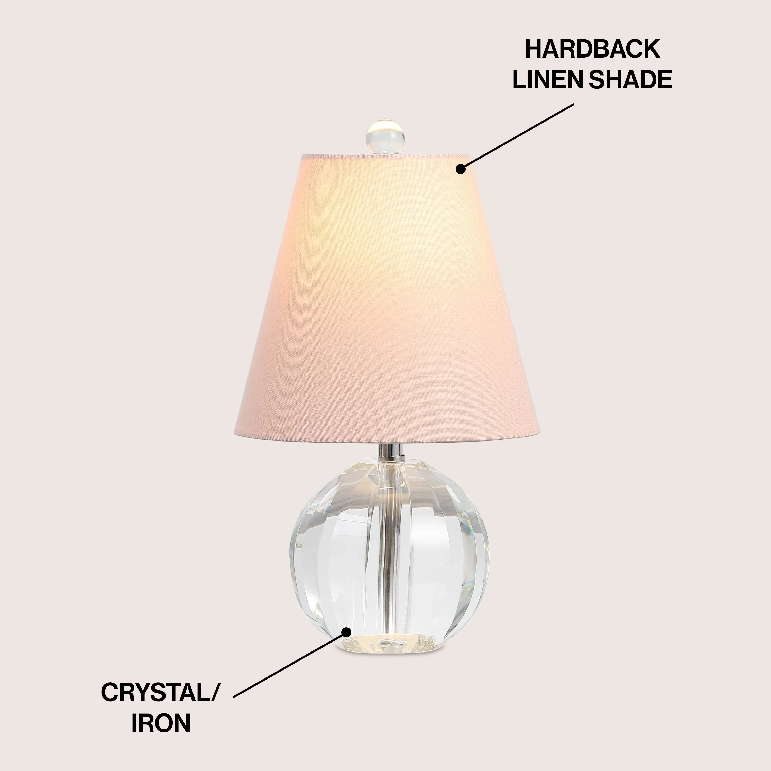 Goddard 16 Crystal Ball/Metal LED Table Lamp, By JONATHAN Y