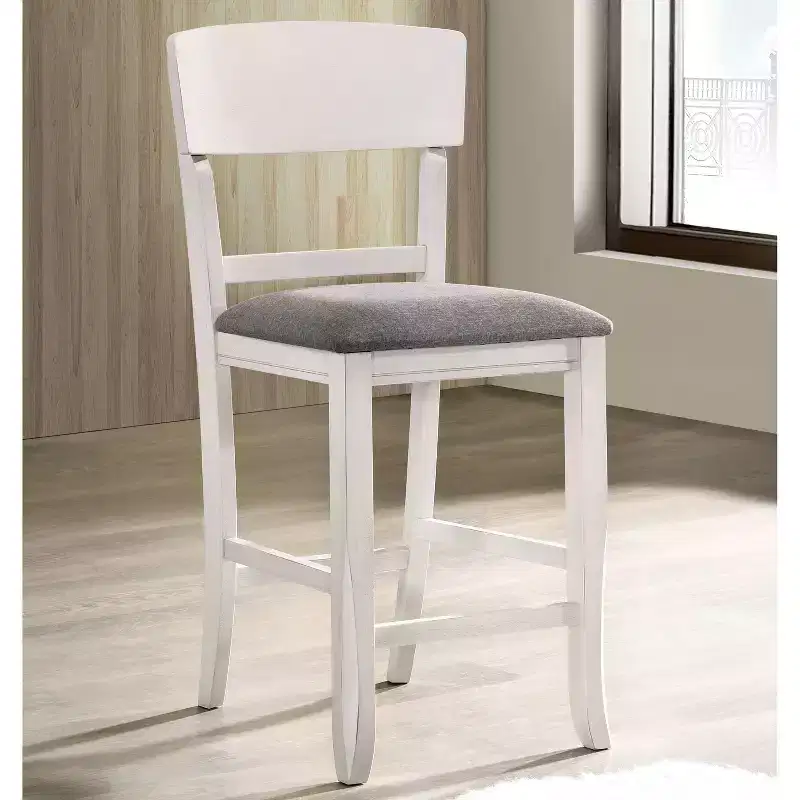 24/7 Shop At Home: Set of 2 Summerland Counter Height Barstools, Upholstered, Wood Frame