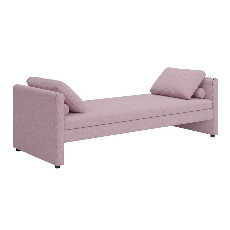 Modern Upholstered Chaise Lounger Daybed with Pillows Small Single Daybed
