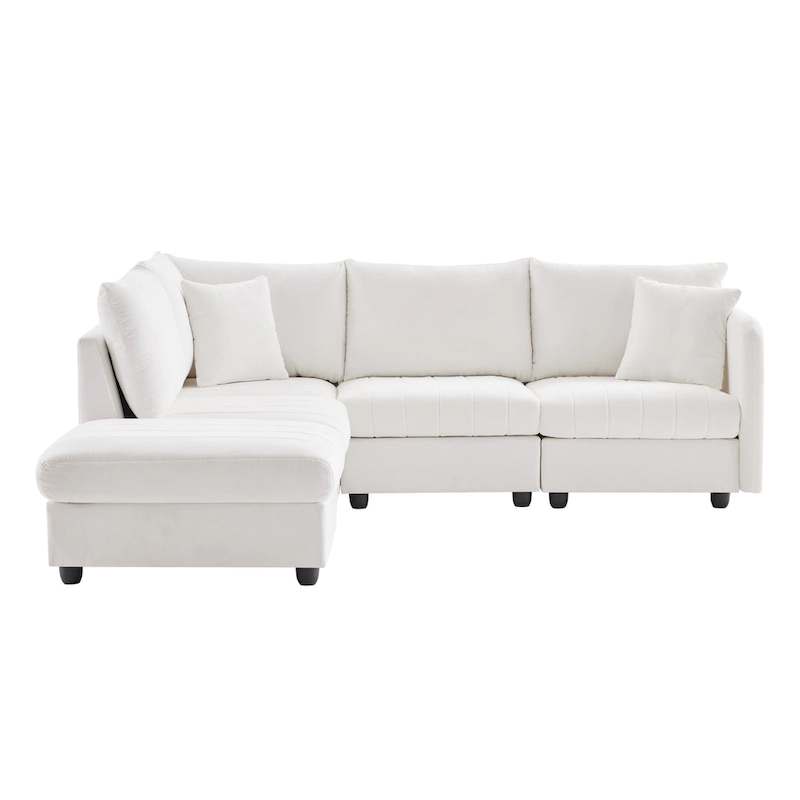 89 Polyester Modular Sectional Sofa with Deep Seat & Ottoman