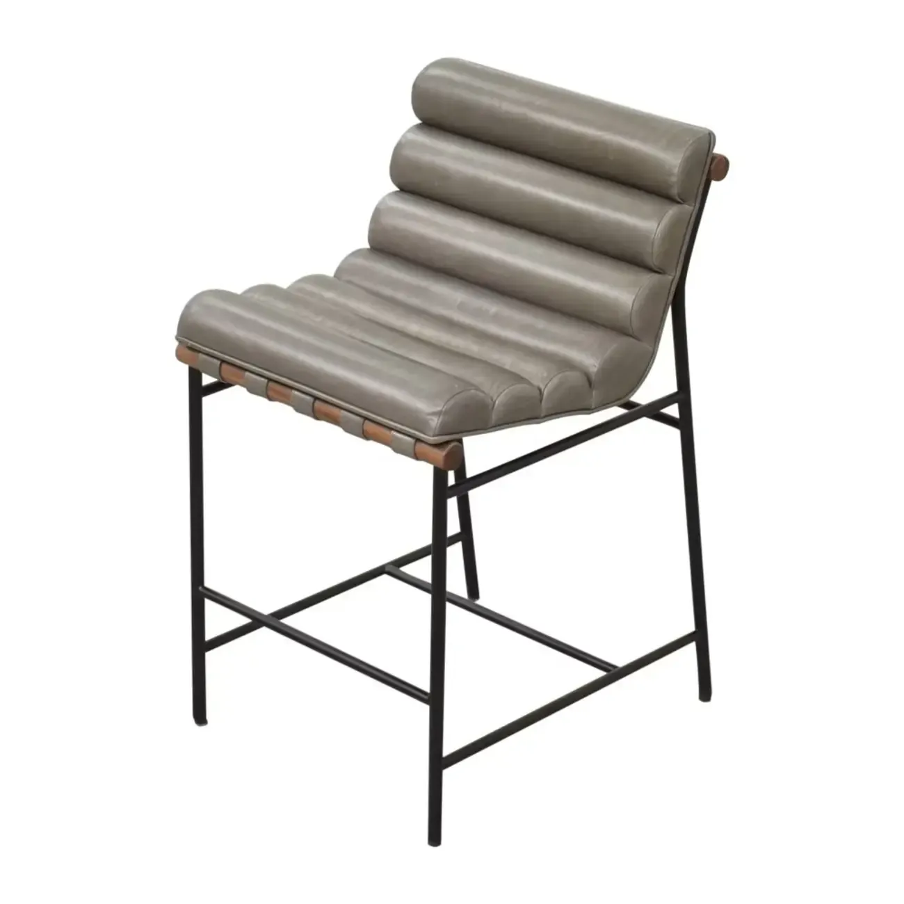 Modern Upholstered Counter Stool with Metal Frame