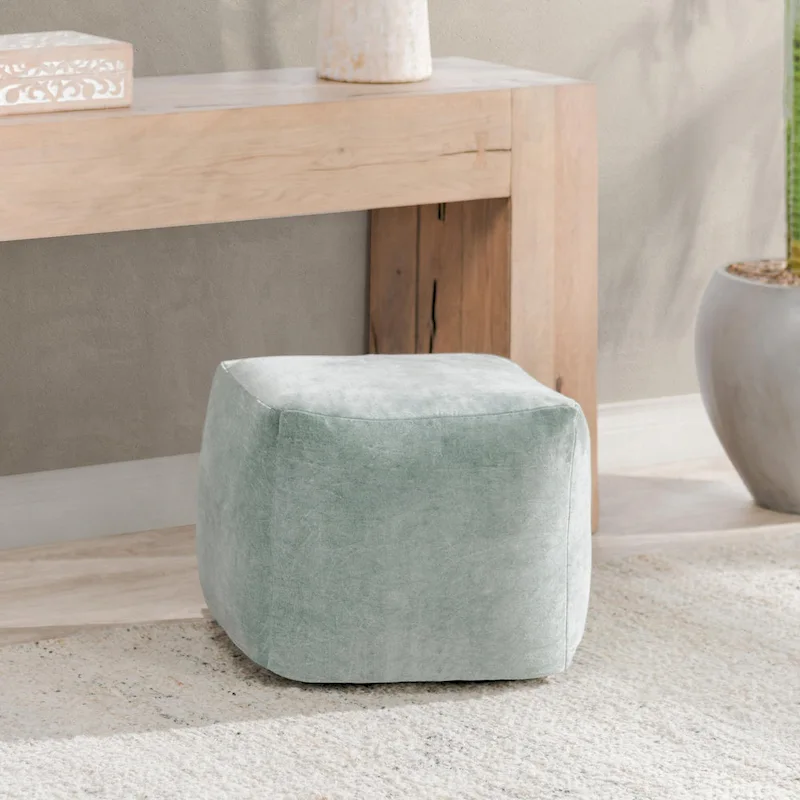 Villa by Classic Home Heirloom 18 Velvet Pouf
