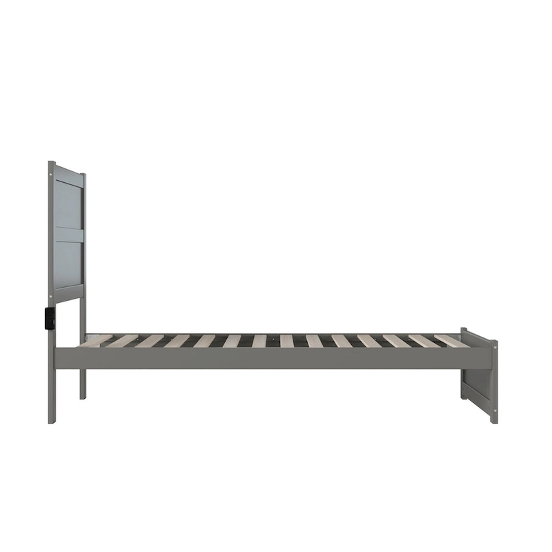 NoHo Twin Extra Long Bed with Footboard in Grey