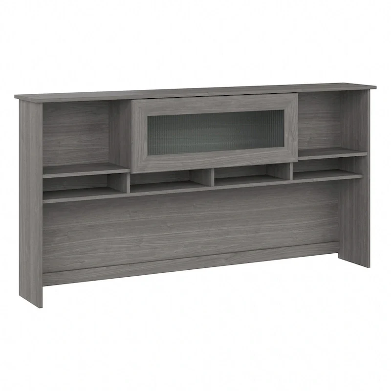 Ash Gray / Heather Gray / White / Modern Gray – Transitional Desk Hutch, 1-Person