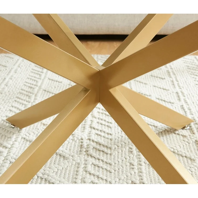 35.4 Round Coffee Table With Glass Top