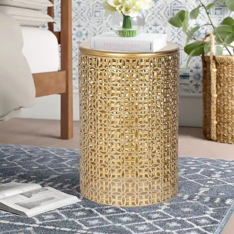 Black, Modern Round End Tables, Set of 2