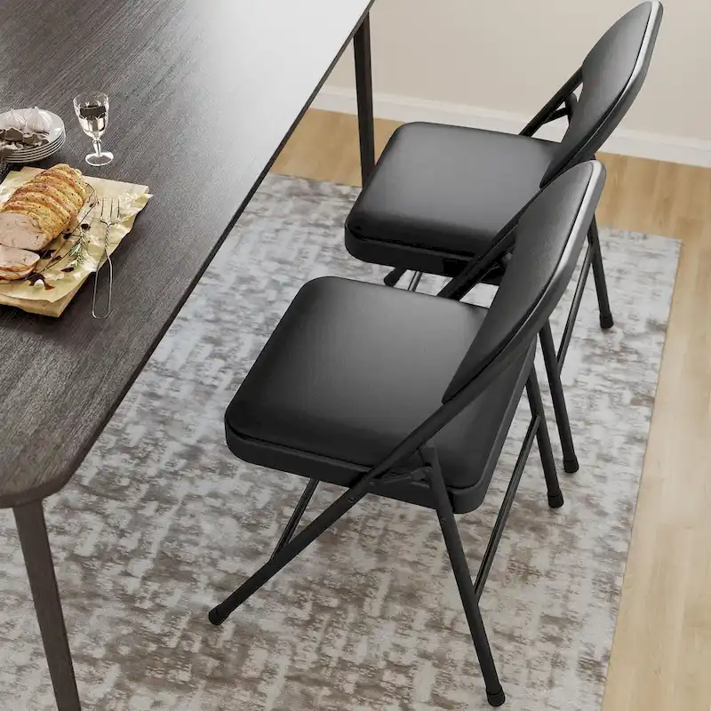 Folding Chairs 2/4 Pack With Padded Cushion and Back