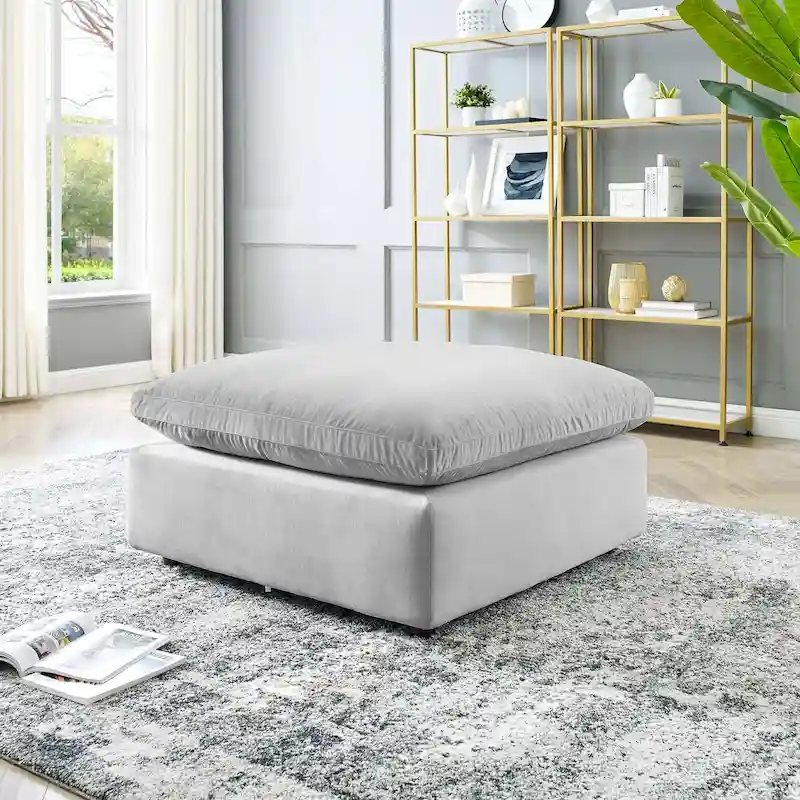 Commix Down Filled Overstuffed Performance Velvet Ottoman