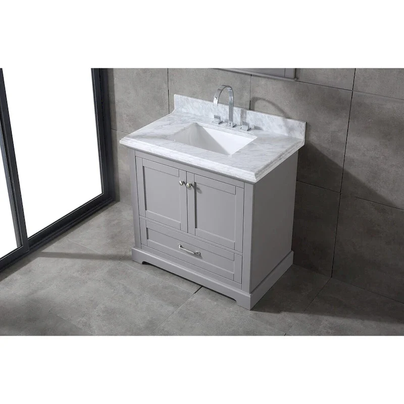 Mareo 36  Solid Wood Bathroom Vanity Set
