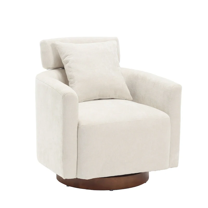 360 Degree Accent Swivel Chair,Chenille Upholstered Arm Chair