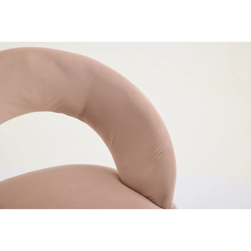 Velvet Dining Accent Chairs with Curved Backrest and Gold Metal Legs - 250lb Capacity