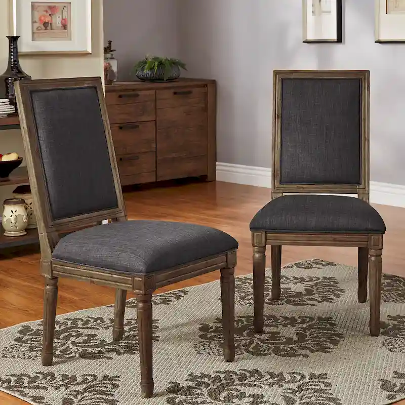 Rectangular Linen Dining Chairs