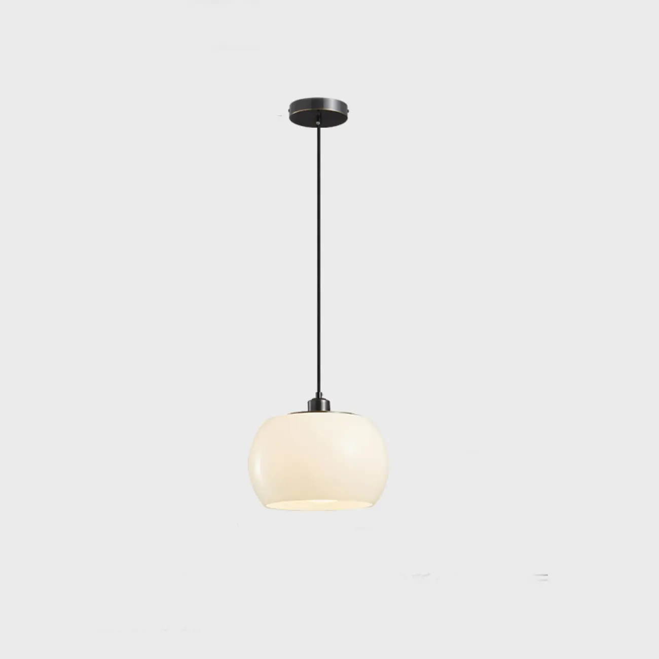 Modern White Glass Drum Pendant Light for Bedroom