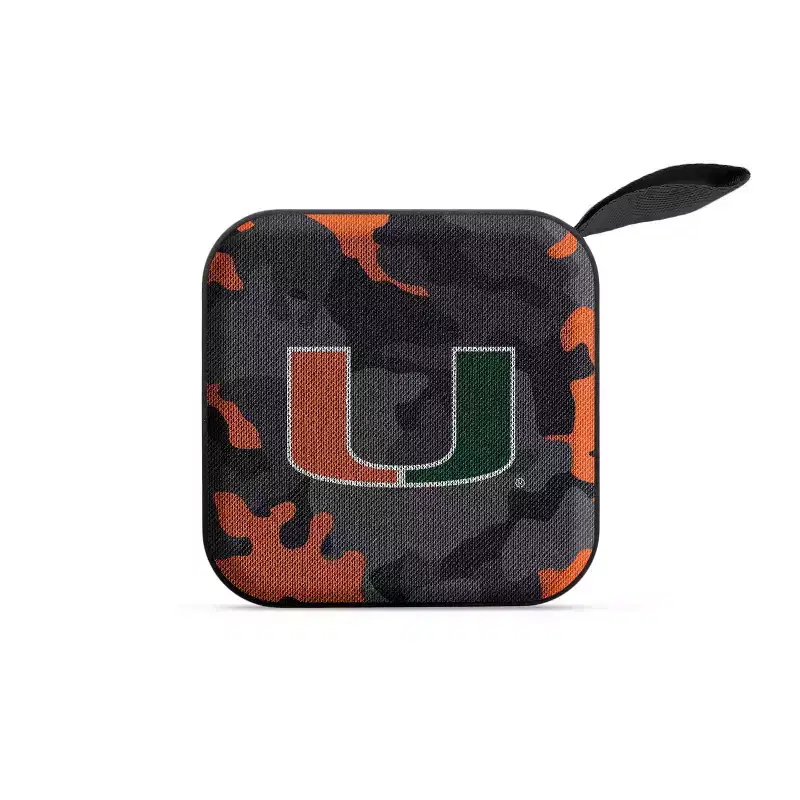 NCAA Miami Hurricanes Bluetooth Portable Speaker with FM Radio: USB & MicroSD Compatible
