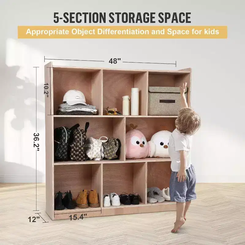 8-Section Cubbies for Classrooms,Mobile Tray Storage Cabinet,Cubby Storage Cabinet, Compartment Storage,Classroom Furniture for Home,Daycare Preschool