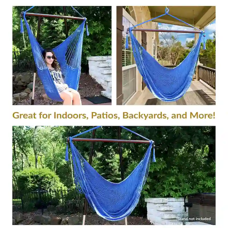 Sunnydaze Hanging Caribbean XL Hammock Chair