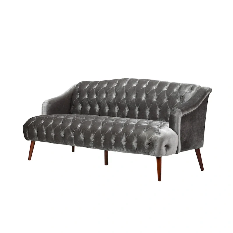 Adelia Modern Glam Tufted Velvet Sofa by Christopher Knight Home