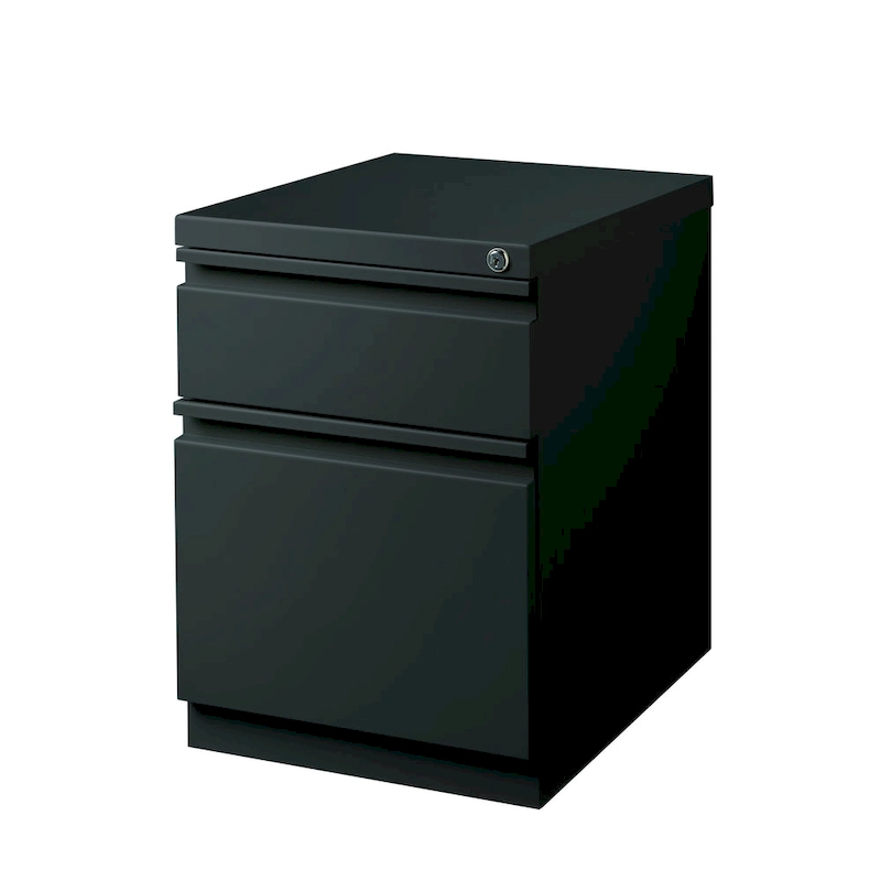 Hirsh 20 D Commercial Mobile Pedestal File Cabinet,1 Box/1 File,Black
