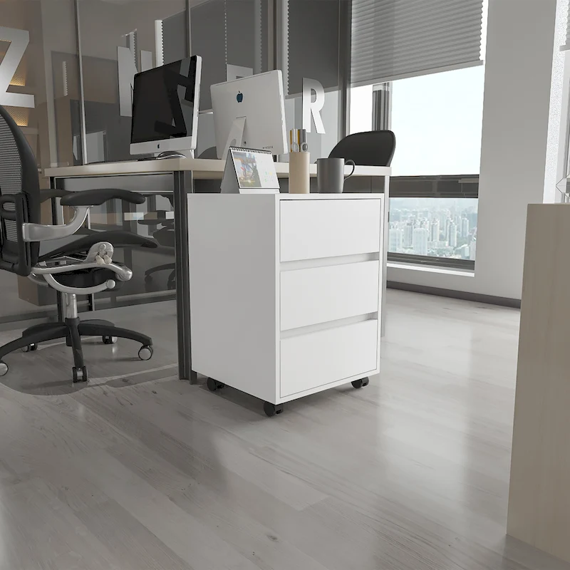 FM Furniture Vienna Three Drawers Filing Cabinet Roller Blade Glide