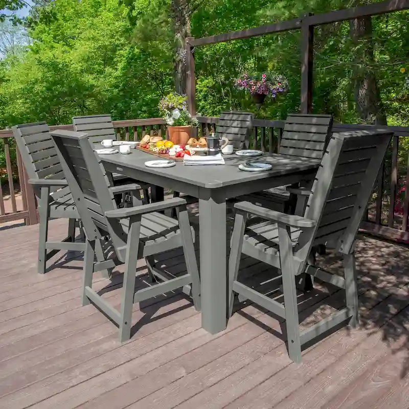 HIGHWOOD 7-Piece Counter Height Outdoor Dining Set - 42