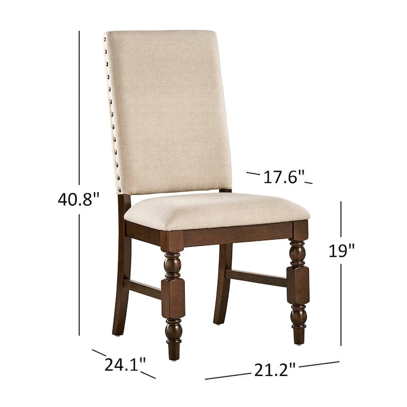 Flatiron Nailhead Upholstered Dining Chairs (Set of 2) by iNSPIRE Q Classic