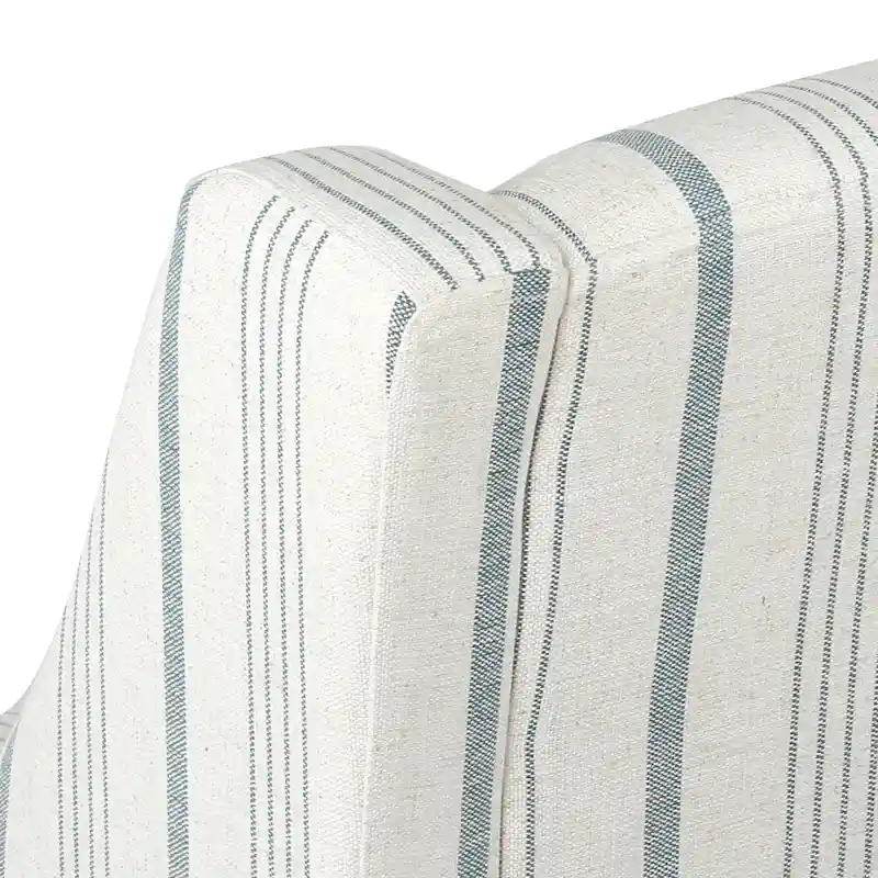 Modern Swoop Accent Chair in Blue Calypso Stripe