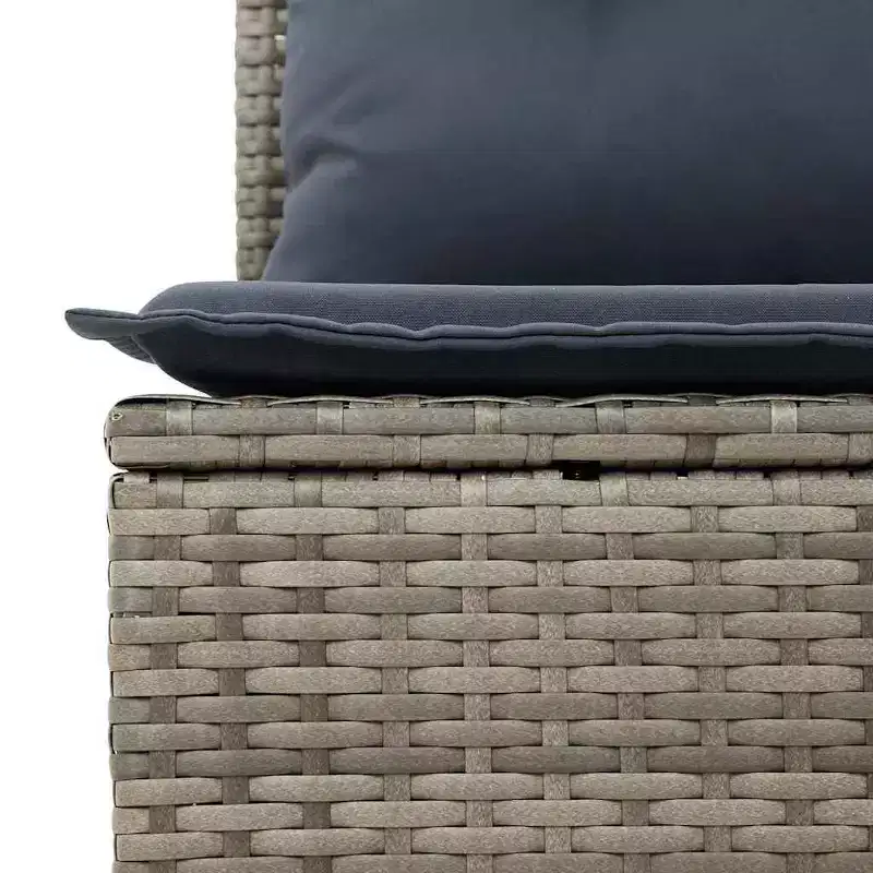 vidaXL Sofa Set with Cushion 6 pcs Grey Poly Rattan