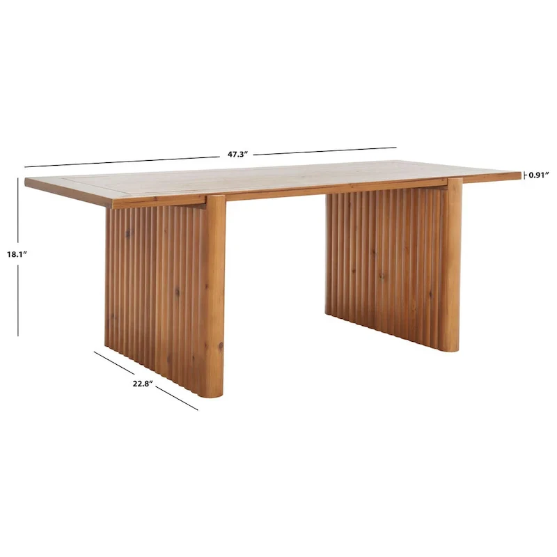 Rectangular Coffee Table with Fluted Sawhorse Frame