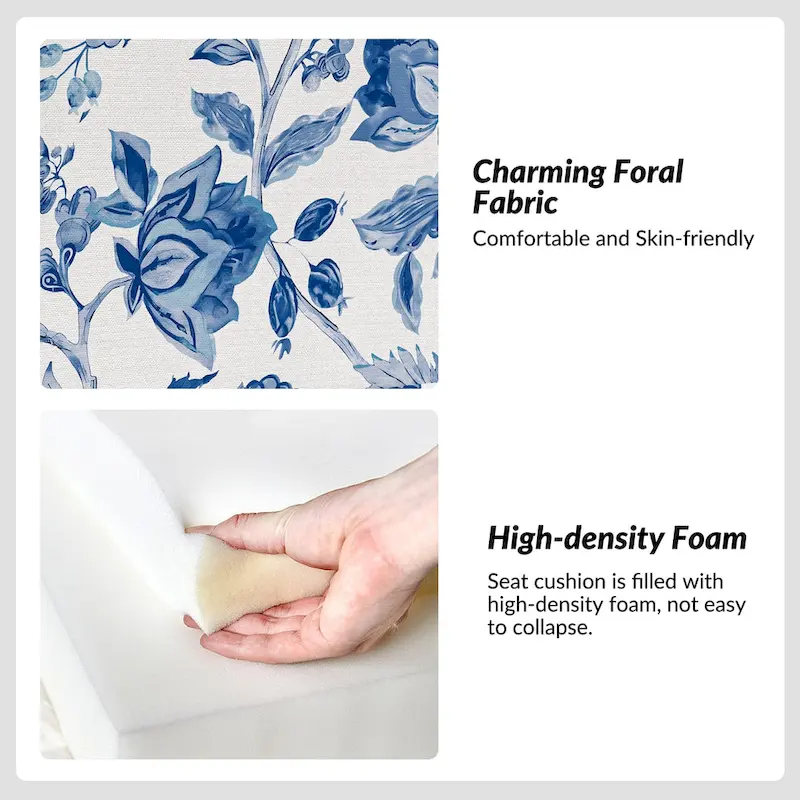 Falk Upholstered Farmhouse Armless Chair with Slipcover and Solid Wood Legs