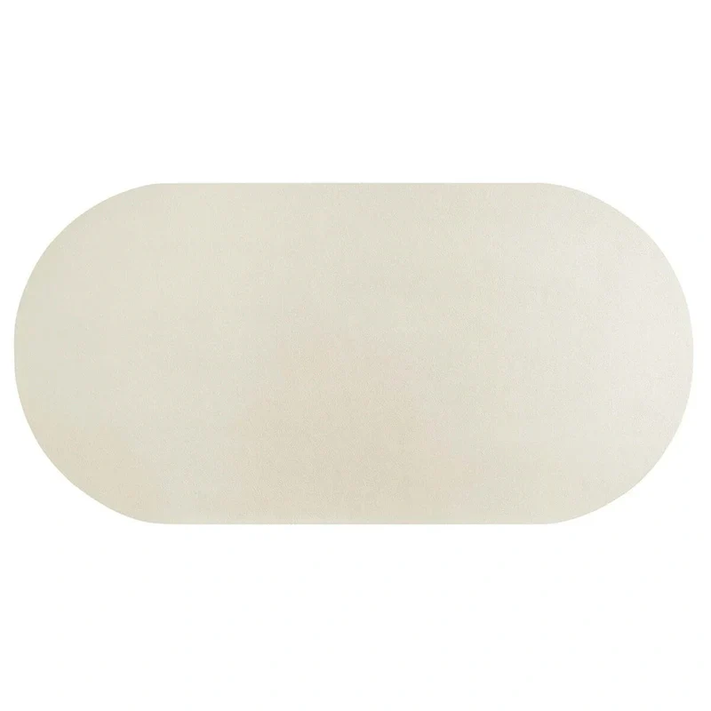 72 Oval Dining Table with Concrete-Effect Finish and Double Pedestal Base
