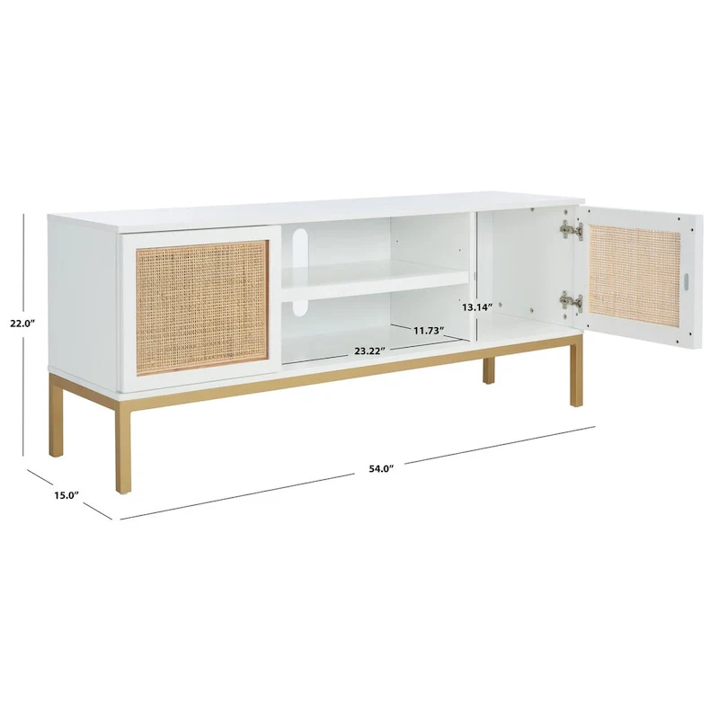 Cristen 1 Shelf Rattan Media Stand - 54  W x 15  D x 22  H - 54Wx15Dx22H