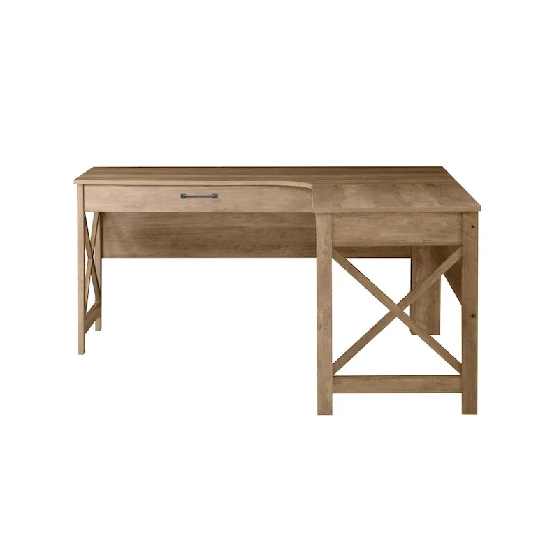 Modern Farmhouse L-Shaped Desk with Drawer