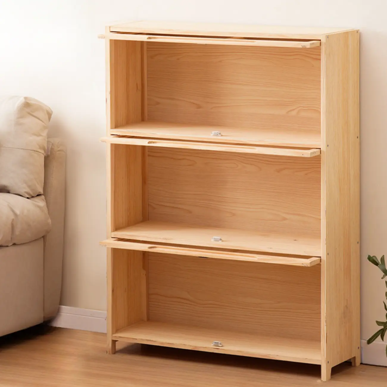 Solid Wood 5-Tier Display Open Shelving Unit Bookcase