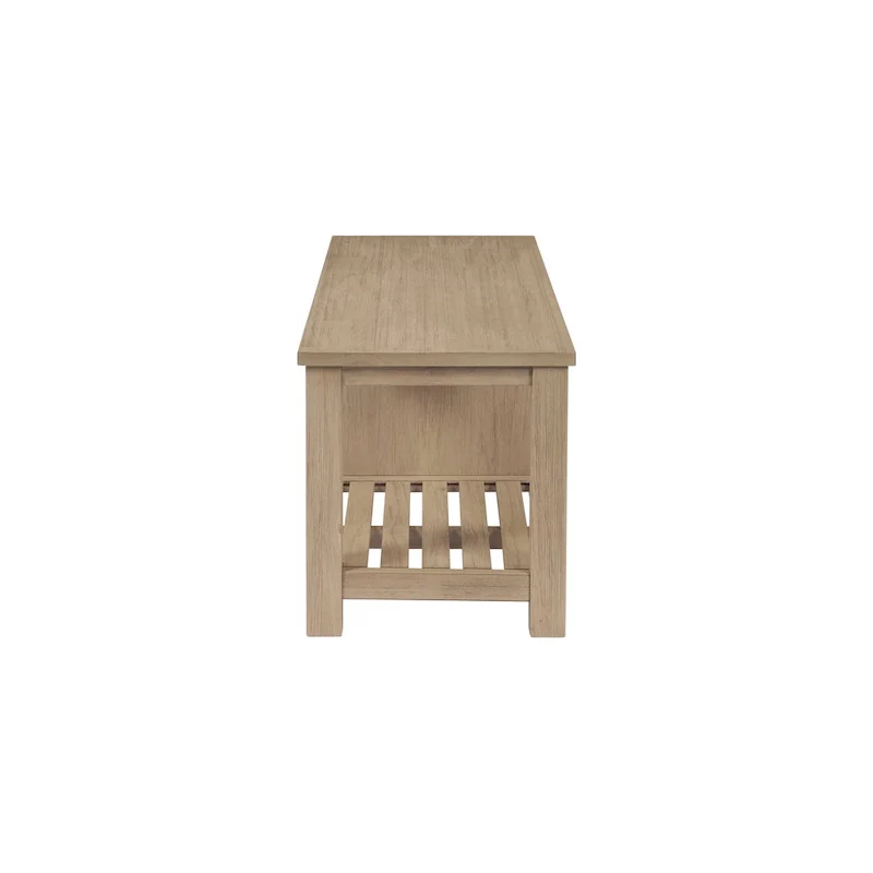 Brown / Drifted Sand / Alto Black Solid Acacia Wood TV Bench, Single