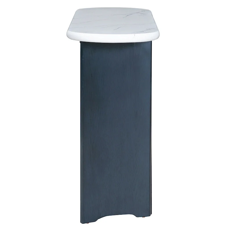 53.9  Console Table with Faux Marble Top & Wood Base