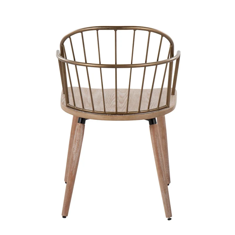 Ellul Industrial Chair in Dark Walnut Wood and Black Metal - N/A