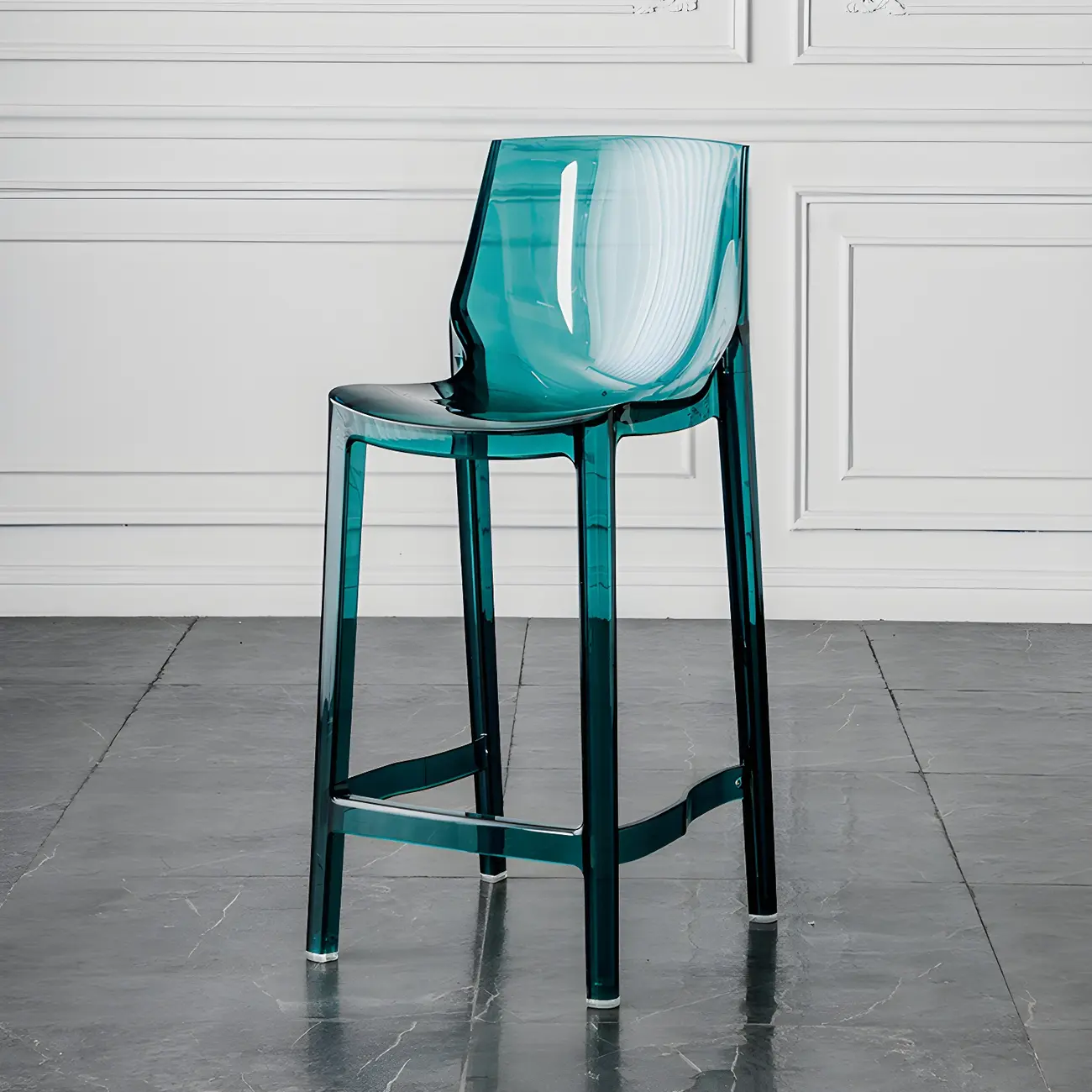 Modern Acrylic Transparent Chic Rectangle Durable Bar Stool
