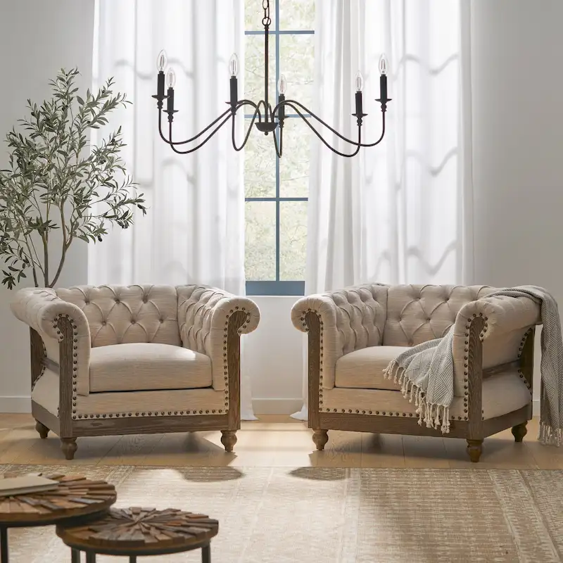 Voll Fabric Club Chairs (Set of 2) by Christopher Knight Home