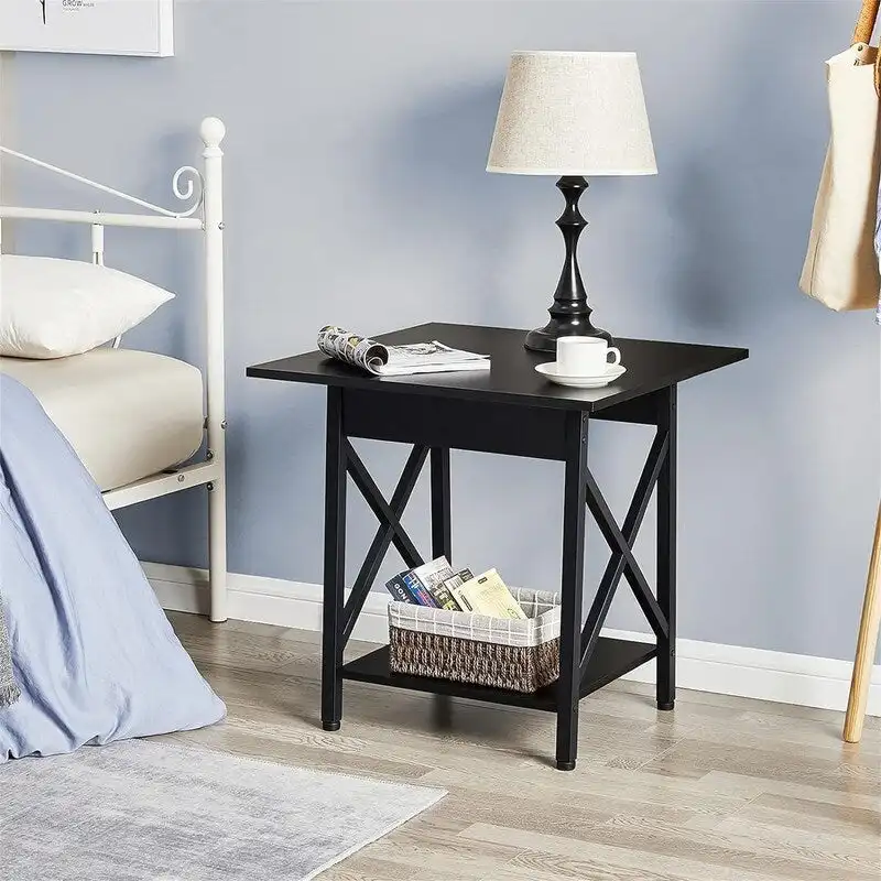 End Table 24 inch Industrial Design Large Side Table - 23.62D x 23.62W x 23.43H