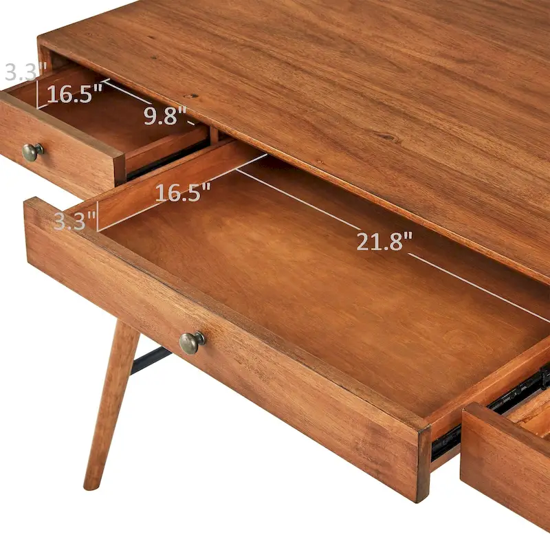 Aksel Wood 3-drawer Writing Desk by iNSPIRE Q Modern