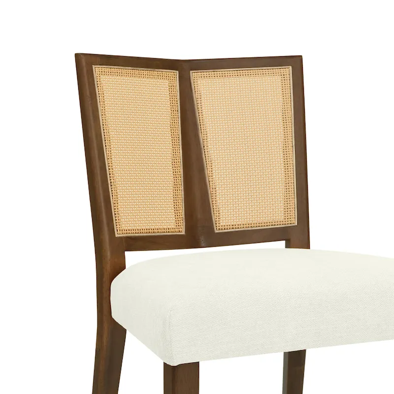 Christopher Knight Home - Oliver Mid-Century Rattan Back Upholstered Dining Chair Set of 2