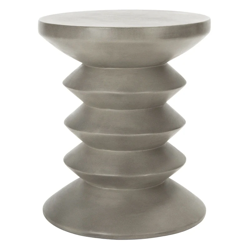 SAFAVIEH Outdoor Andrada Concrete Stool - 14.96 W x 14.96 L x 17.72 H - 15Wx15Dx18H