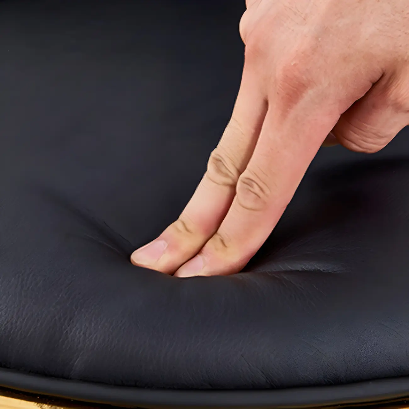 Glam Scandinavian Leather Armless Dining Chairs Metal Frame