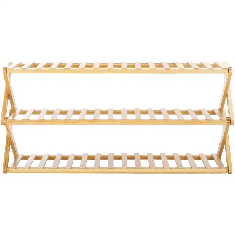 Acheta 3 Tier Shoe Shelf - Natural - Safavieh