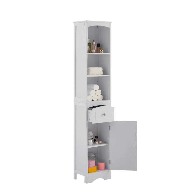Tall Bathroom Cabinet with Storage Cabinet, Drawer, Shelves