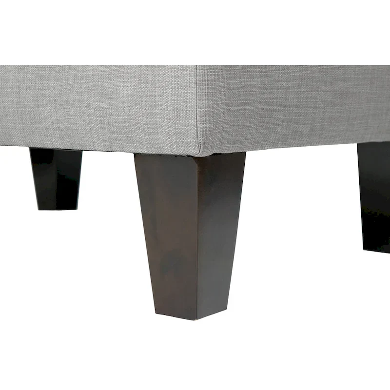 MJL Furniture Parker Fabric Upholstered Square Welted Ottoman